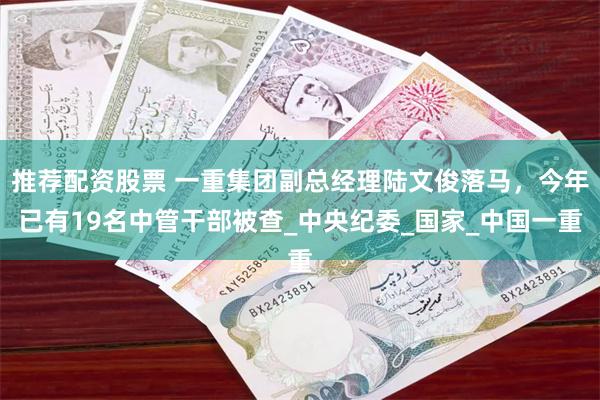 推荐配资股票 一重集团副总经理陆文俊落马，今年已有19名中管干部被查_中央纪委_国家_中国一重