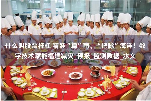 什么叫股票杆杠 精准“算”雨、“把脉”海洋！数字技术赋能福建减灾_预报_监测数据_水文