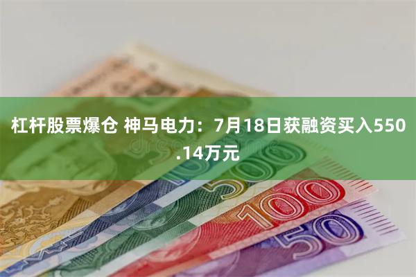 杠杆股票爆仓 神马电力：7月18日获融资买入550.14万元