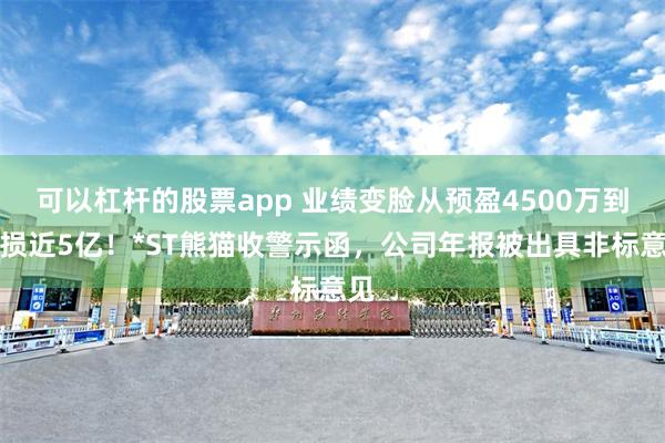 可以杠杆的股票app 业绩变脸从预盈4500万到亏损近5亿！*ST熊猫收警示函，公司年报被出具非标意见