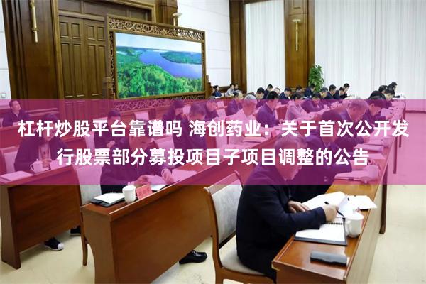 杠杆炒股平台靠谱吗 海创药业：关于首次公开发行股票部分募投项目子项目调整的公告